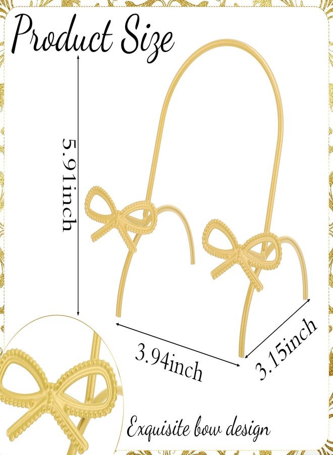 LemonRoad Bow Plate Stands for Display 6 Inch Gold Metal Decorative Platters Holder Brass Frame Display Easel Stand for Picture Decorative Plate Photo Easel Tabletop Art - Image 2